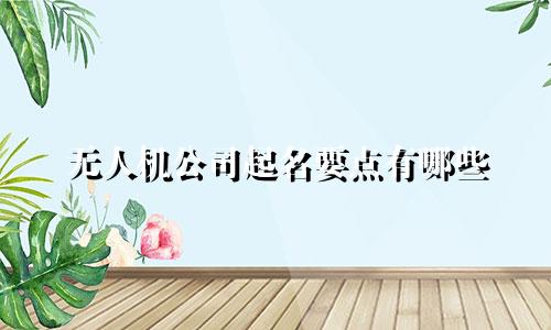 无人机公司起名要点有哪些