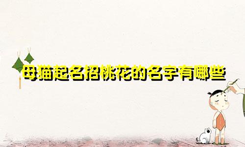 母猫起名招桃花的名字有哪些