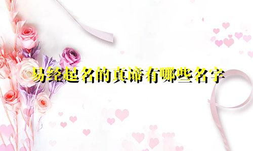 易经起名的真谛有哪些名字