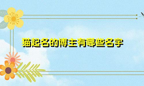 猫起名的博主有哪些名字