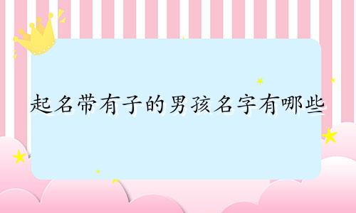 起名带有子的男孩名字有哪些