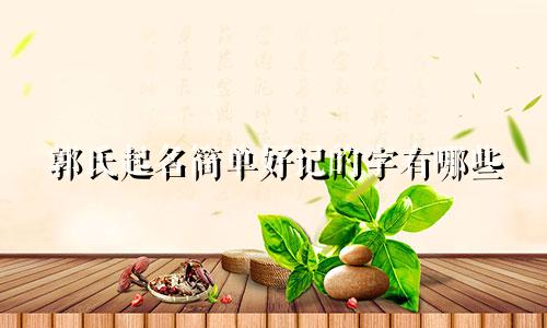 郭氏起名简单好记的字有哪些