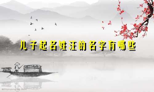 儿子起名姓汪的名字有哪些