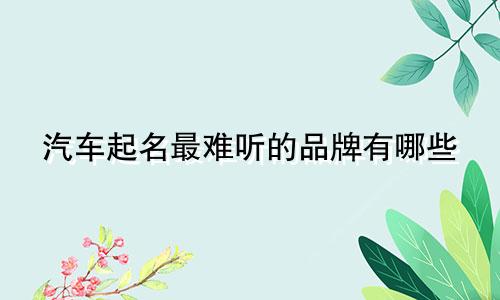 汽车起名最难听的品牌有哪些