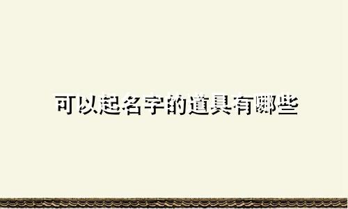 可以起名字的道具有哪些