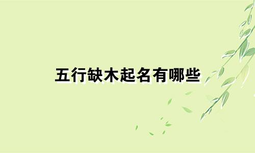 五行缺木起名有哪些