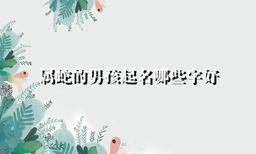 属蛇的男孩起名哪些字好