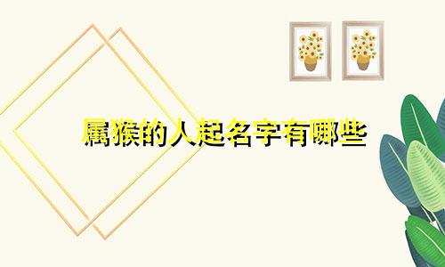 属猴的人起名字有哪些