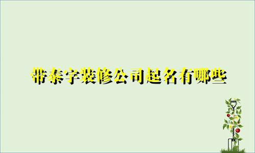 带泰字装修公司起名有哪些
