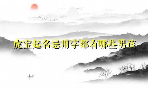 虎宝起名忌用字都有哪些男孩