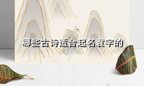 哪些古诗适合起名袁字的