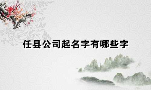 任县公司起名字有哪些字