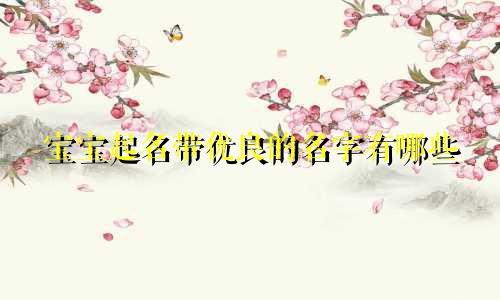 宝宝起名带优良的名字有哪些