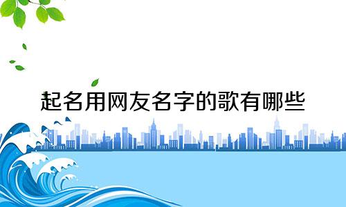 起名用网友名字的歌有哪些