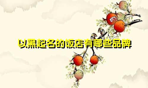 以黑起名的饭店有哪些品牌