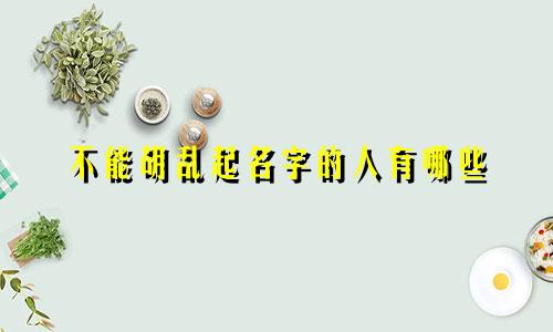 不能胡乱起名字的人有哪些