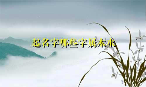 起名字哪些字属木水