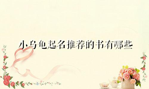 小乌龟起名推荐的书有哪些