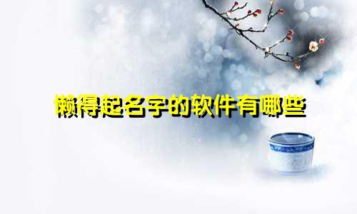 懒得起名字的软件有哪些