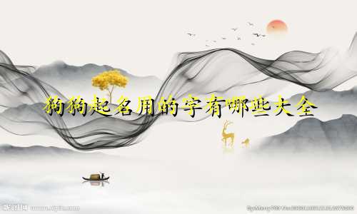 狗狗起名用的字有哪些大全