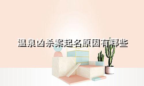 温泉凶杀案起名原因有哪些