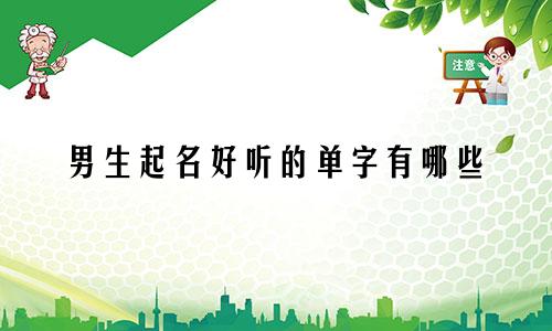 男生起名好听的单字有哪些