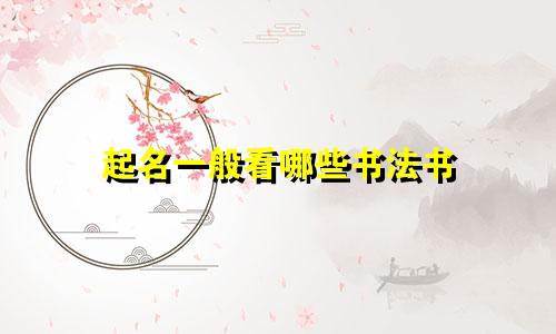 起名一般看哪些书法书