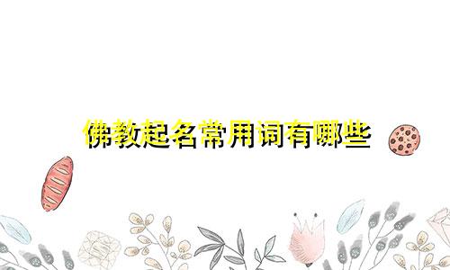 佛教起名常用词有哪些