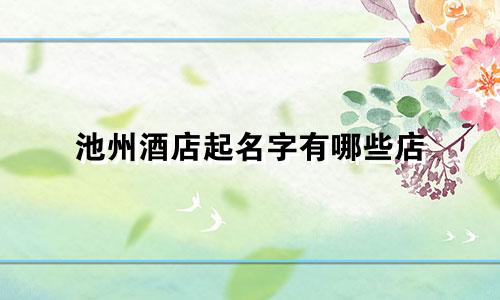 池州酒店起名字有哪些店