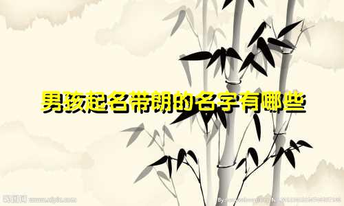 男孩起名带朗的名字有哪些