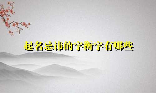 起名忌讳的字衡字有哪些
