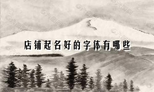 店铺起名好的字体有哪些