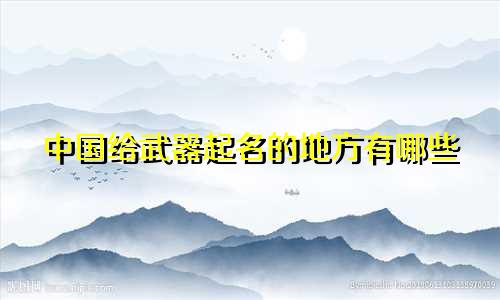 中国给武器起名的地方有哪些
