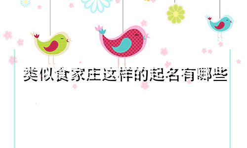 类似食家庄这样的起名有哪些