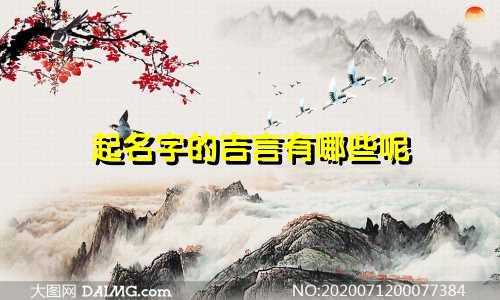 起名字的吉言有哪些呢