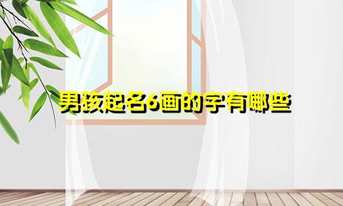 男孩起名6画的字有哪些