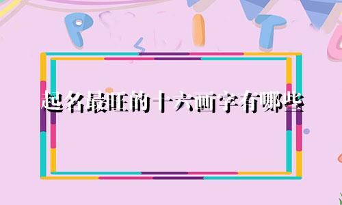 起名最旺的十六画字有哪些