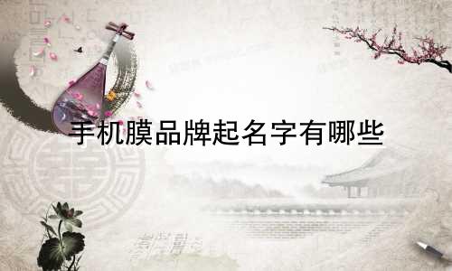 手机膜品牌起名字有哪些