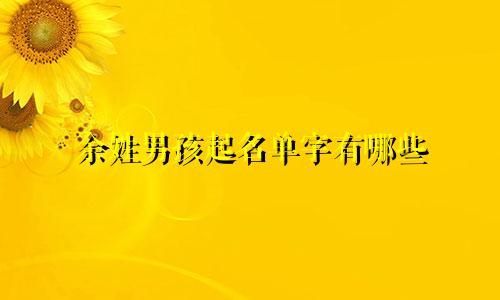 余姓男孩起名单字有哪些