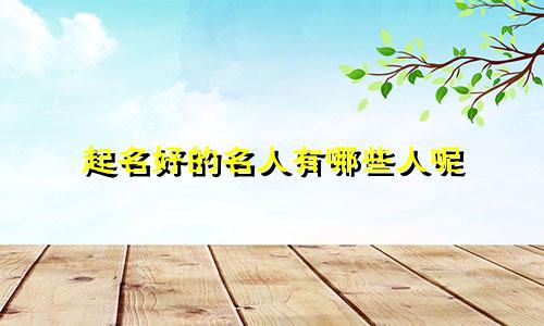 起名好的名人有哪些人呢
