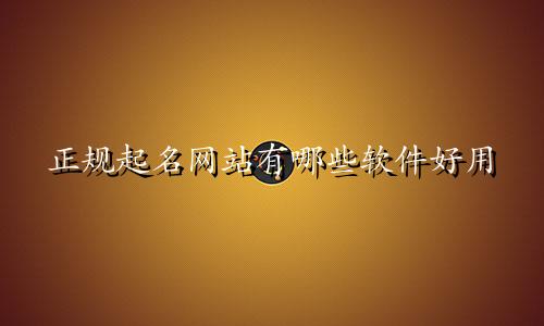 正规起名网站有哪些软件好用