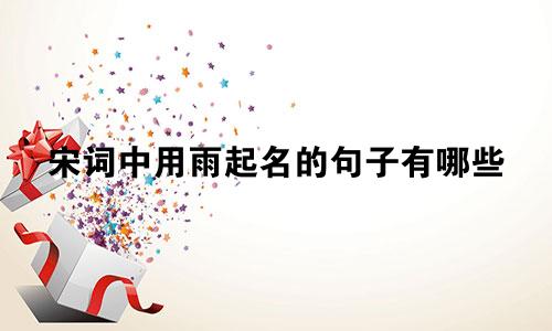 宋词中用雨起名的句子有哪些