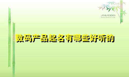 数码产品起名有哪些好听的