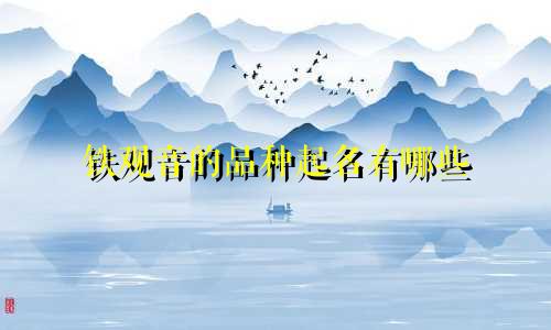 铁观音的品种起名有哪些