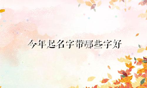 今年起名字带哪些字好