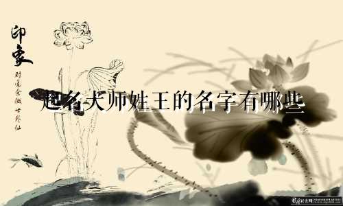 起名大师姓王的名字有哪些