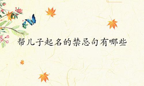 帮儿子起名的禁忌句有哪些