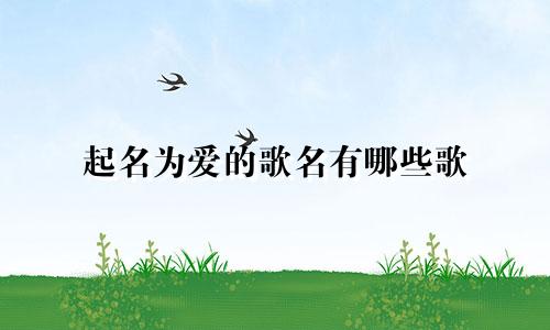 起名为爱的歌名有哪些歌