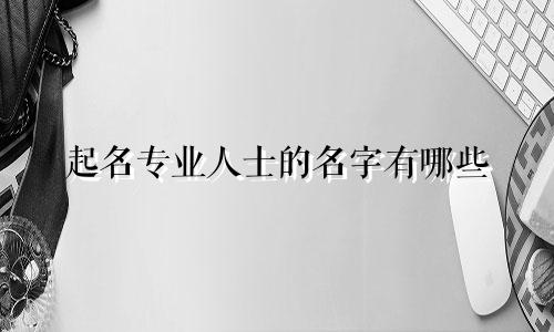 起名专业人士的名字有哪些