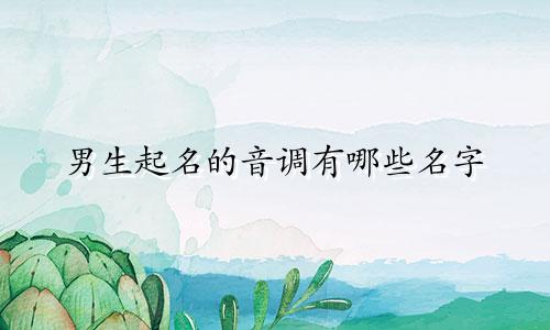 男生起名的音调有哪些名字